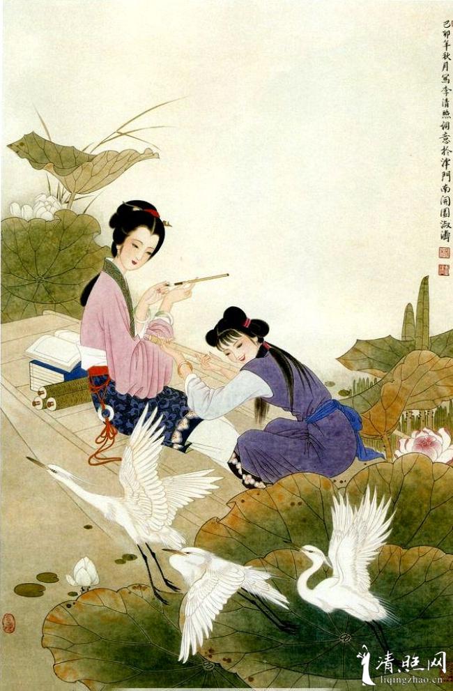 李清照词意争渡画像