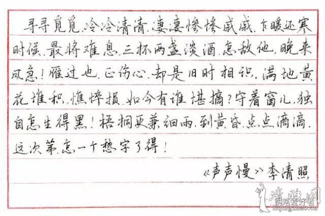 李清照《声声慢》手写钢笔字笔友钢笔书法习作欣赏(下