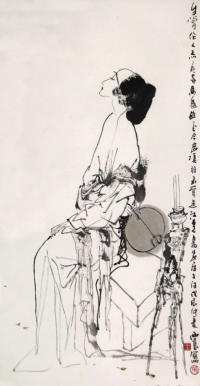 王西京 戊辰（1988年）作：李清照《夏日绝句·生当作人杰》小像